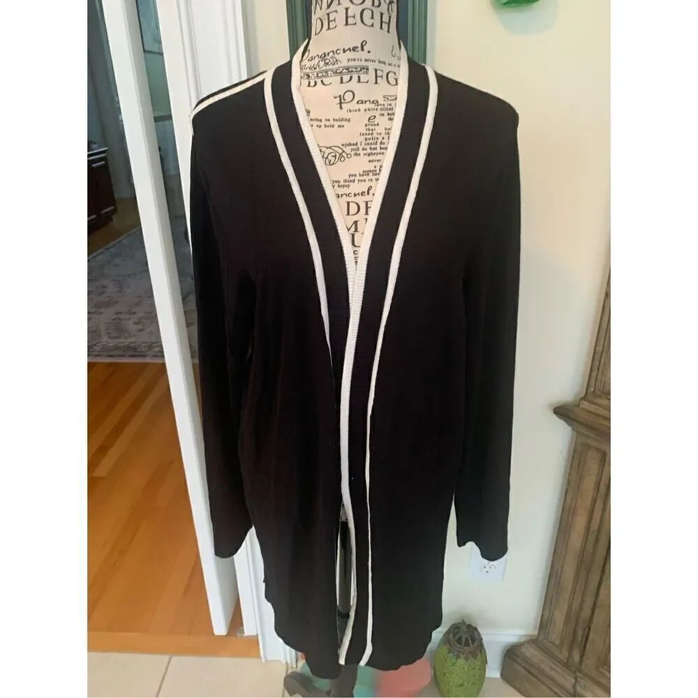 Calvin Klein Black & White Open Cardigan
